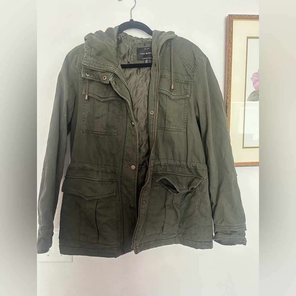 Lucky Brand Green Army Jacket with hood